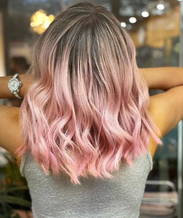 pink balayage at gusto hairdressers londons west end