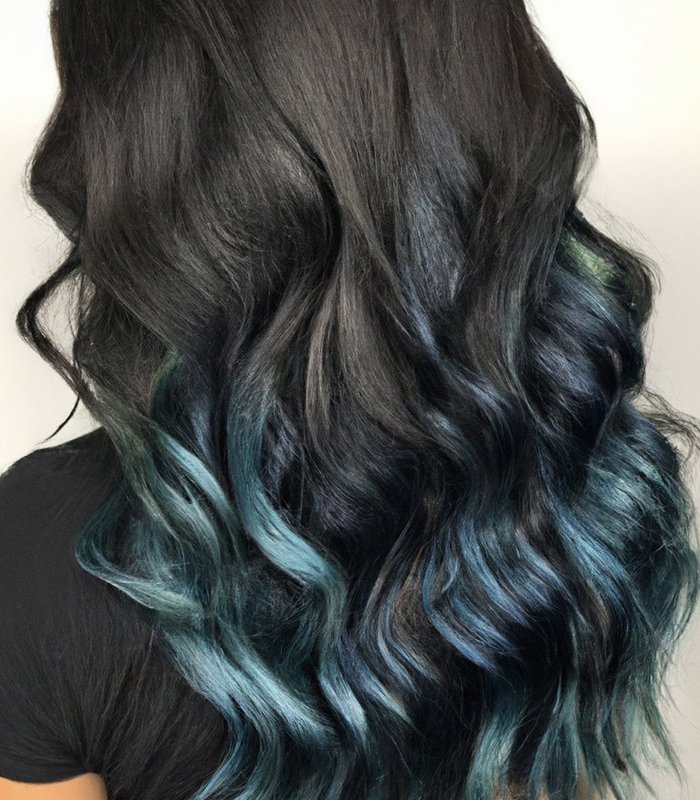 Blue ombre hairdressers central London