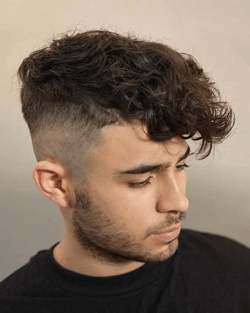 low taper fade with textured fringe