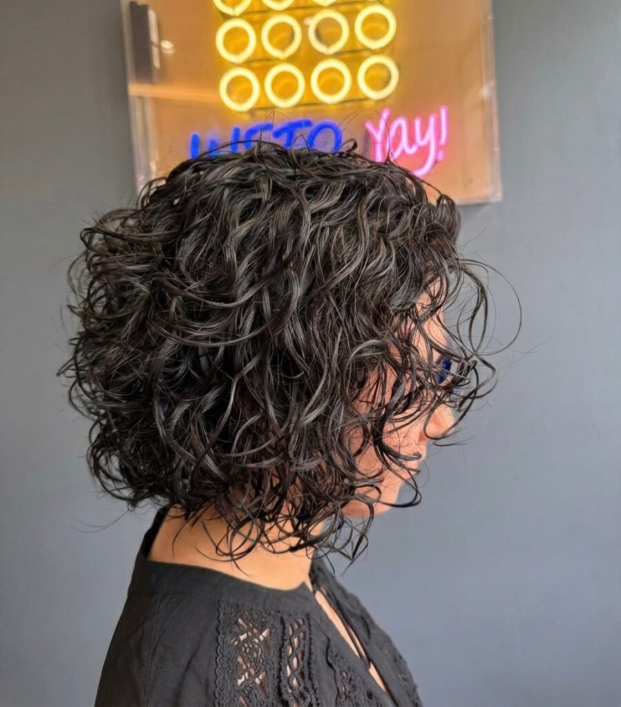 Black curly shaggy textured waves medium Black curly shaggy textured waves medium